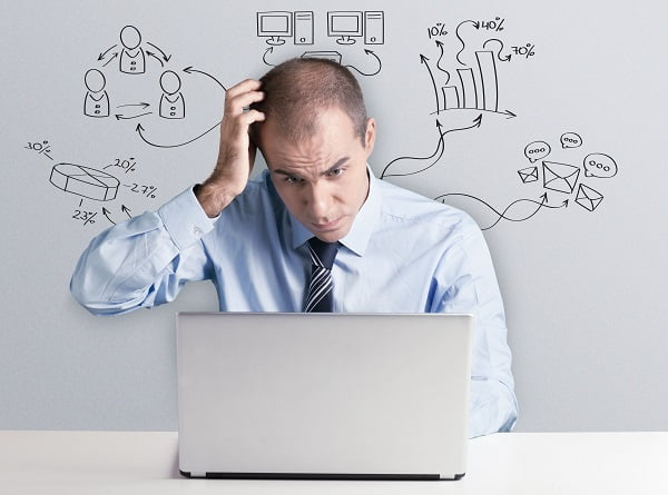 Stress stressed workflow work worker share laptop